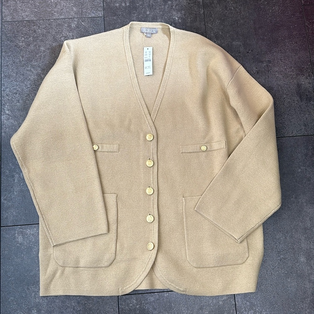 JCrew Long V-neck sweater blazer